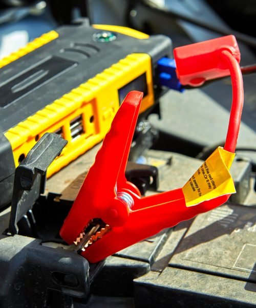 Selective focus of charging a car with electricity through cables from a compact battery